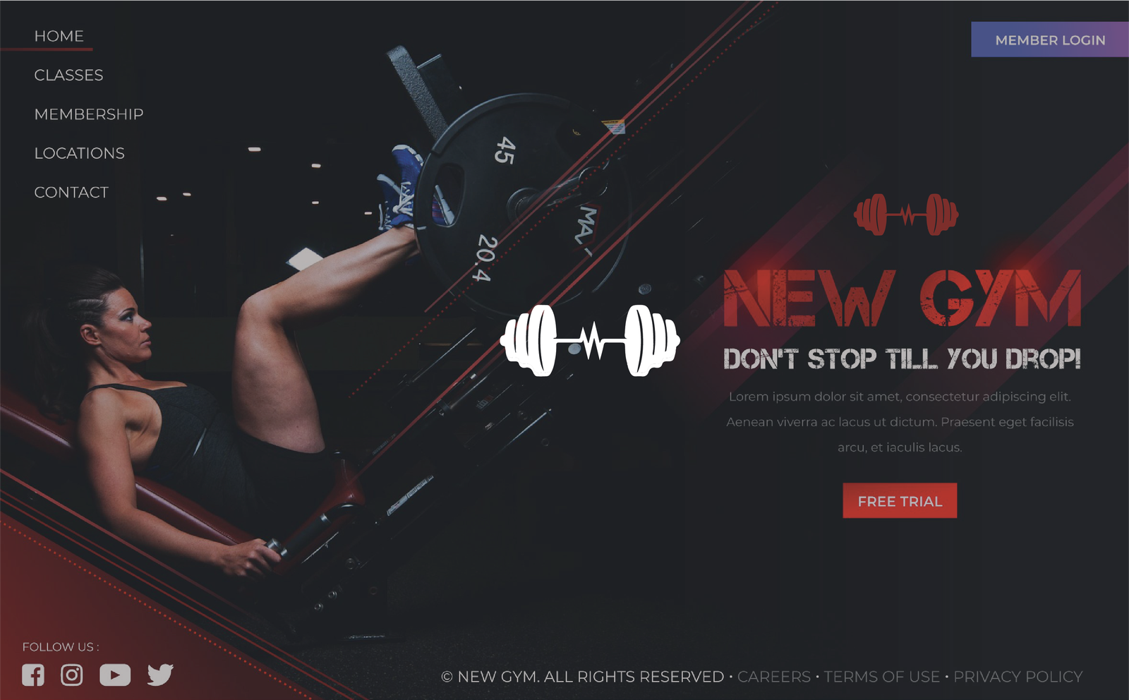Gym website design